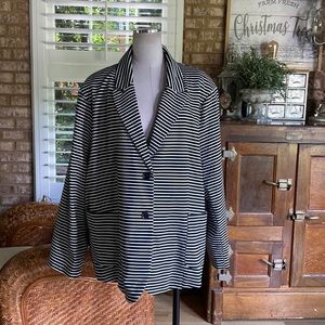 MOLLY + ISADORA STRIPED BLAZER JACKET STRETCH PLUS 5X NEW